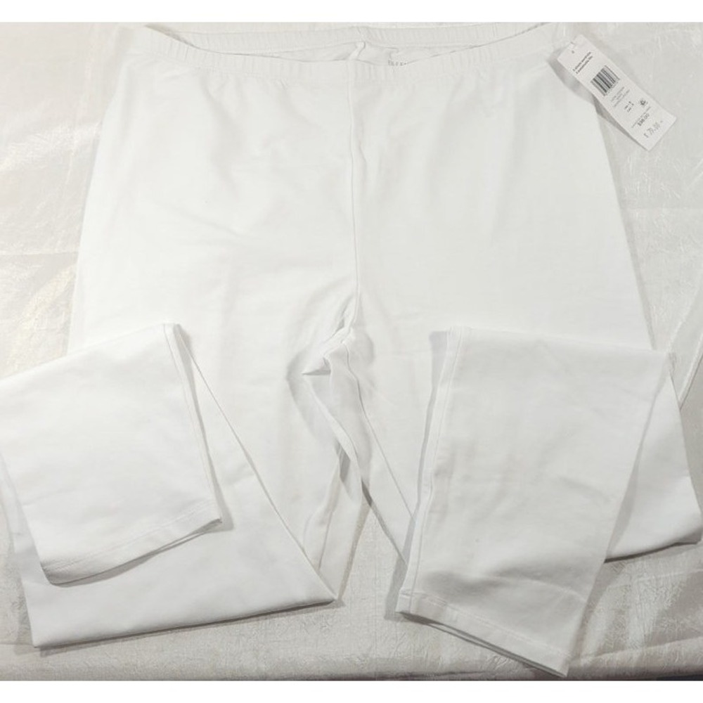 Eileen Fisher Lightweight Organic Cotton Stretch Jersey Leggings - White - Small
